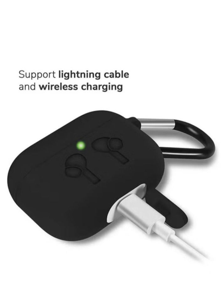 Case Premium Silicone Protective Case for AirPods 3rd Generation (2021 Model) –  Soft Shockproof Anti-Scratch Cover - BLACK - Image 1